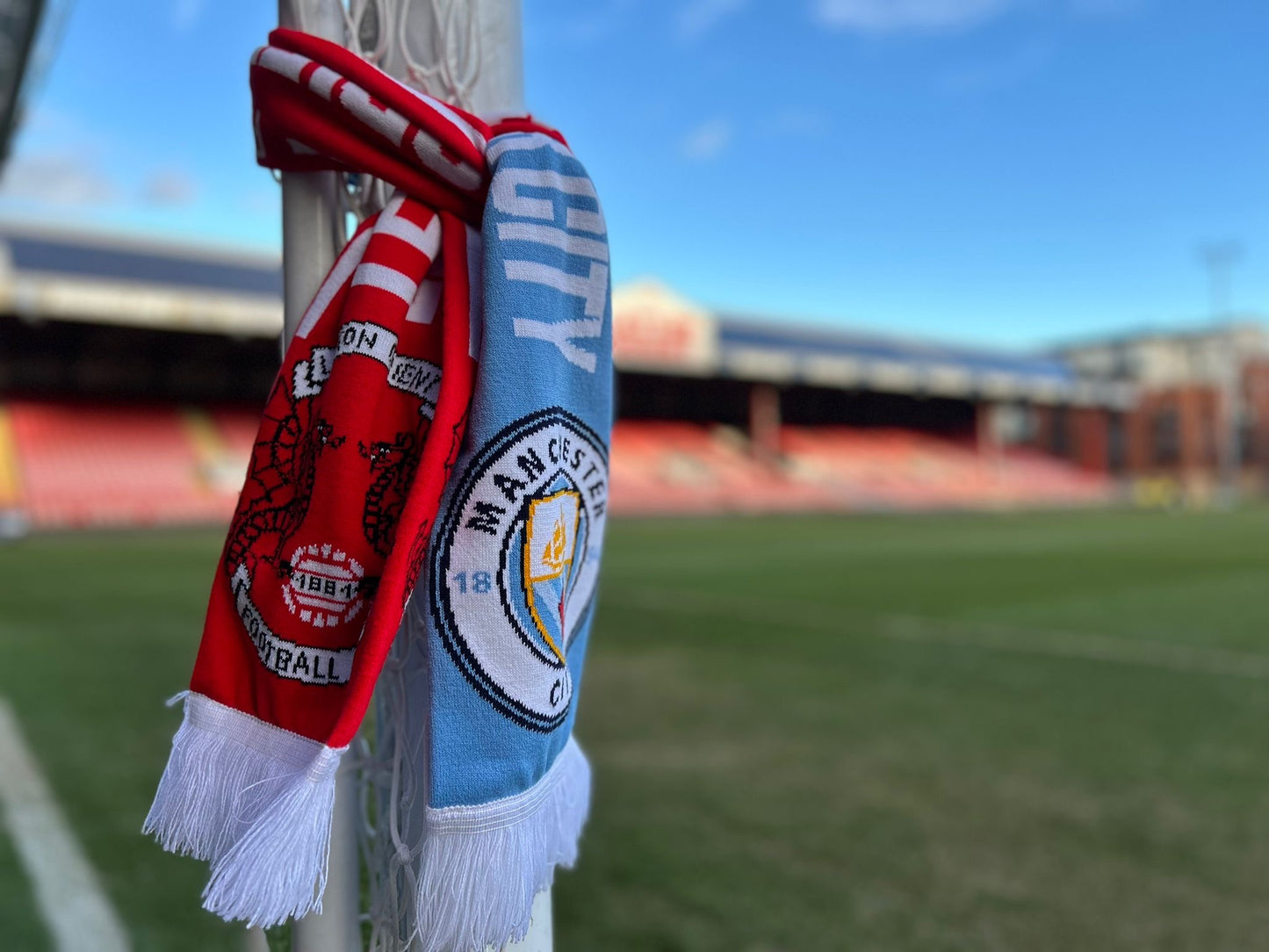 Limited Edition Leyton Orient vs Man City Half and Half Scarf