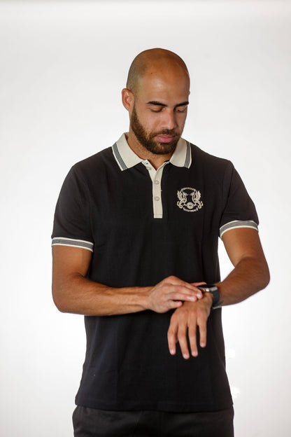 Black and Cream Polo