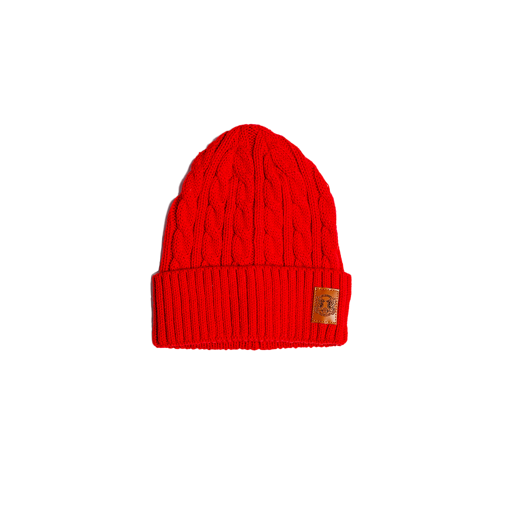Red Cable Knit Hat
